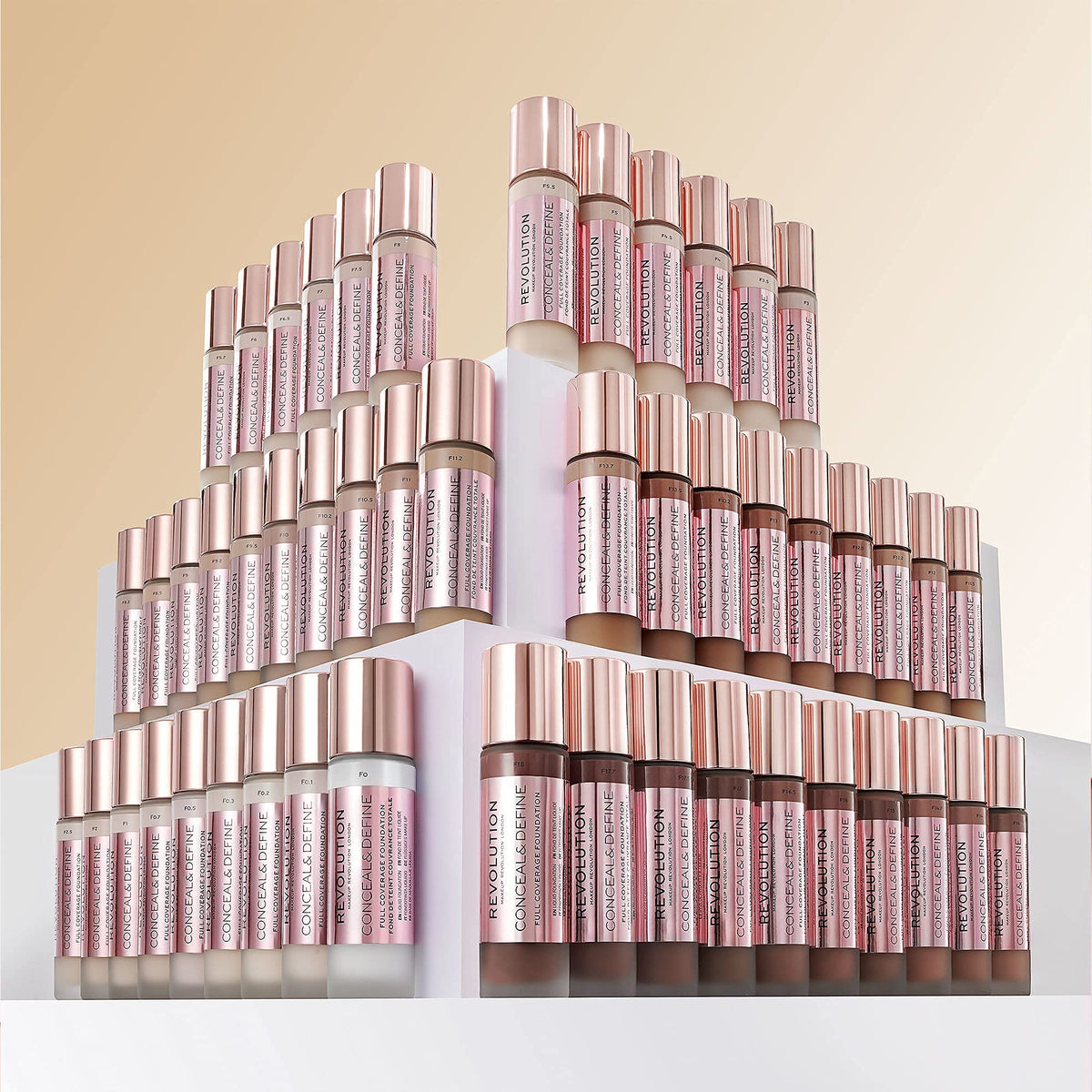 Revolution Beauty London foundation being blended with a damp sponge for natural finish
