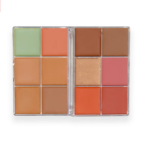 Revolution Beauty London contour and highlight applied on face showing sculpting effect