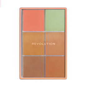 Revolution Beauty London palette inside a travel makeup bag highlighting on-the-go use