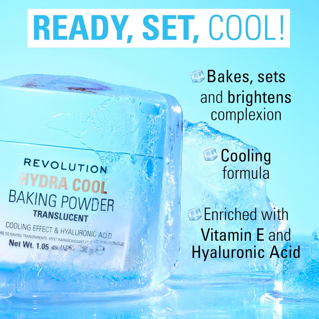 Revolution Beauty London brush applying powder to face demonstrating non-cakey set benefit