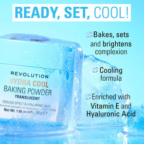Revolution Beauty London brush applying powder to face demonstrating non-cakey set benefit