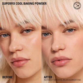 Revolution Beauty London close up of finely milled powder texture for smooth finish benefit