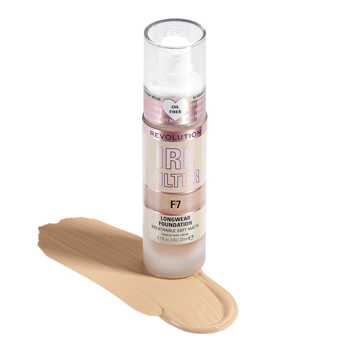 Revolution Beauty London foundation applied on skin illustrating blendable coverage benefit
