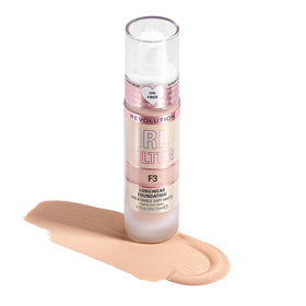 Revolution Beauty London front bottle shot showing sleek packaging and pump benefit