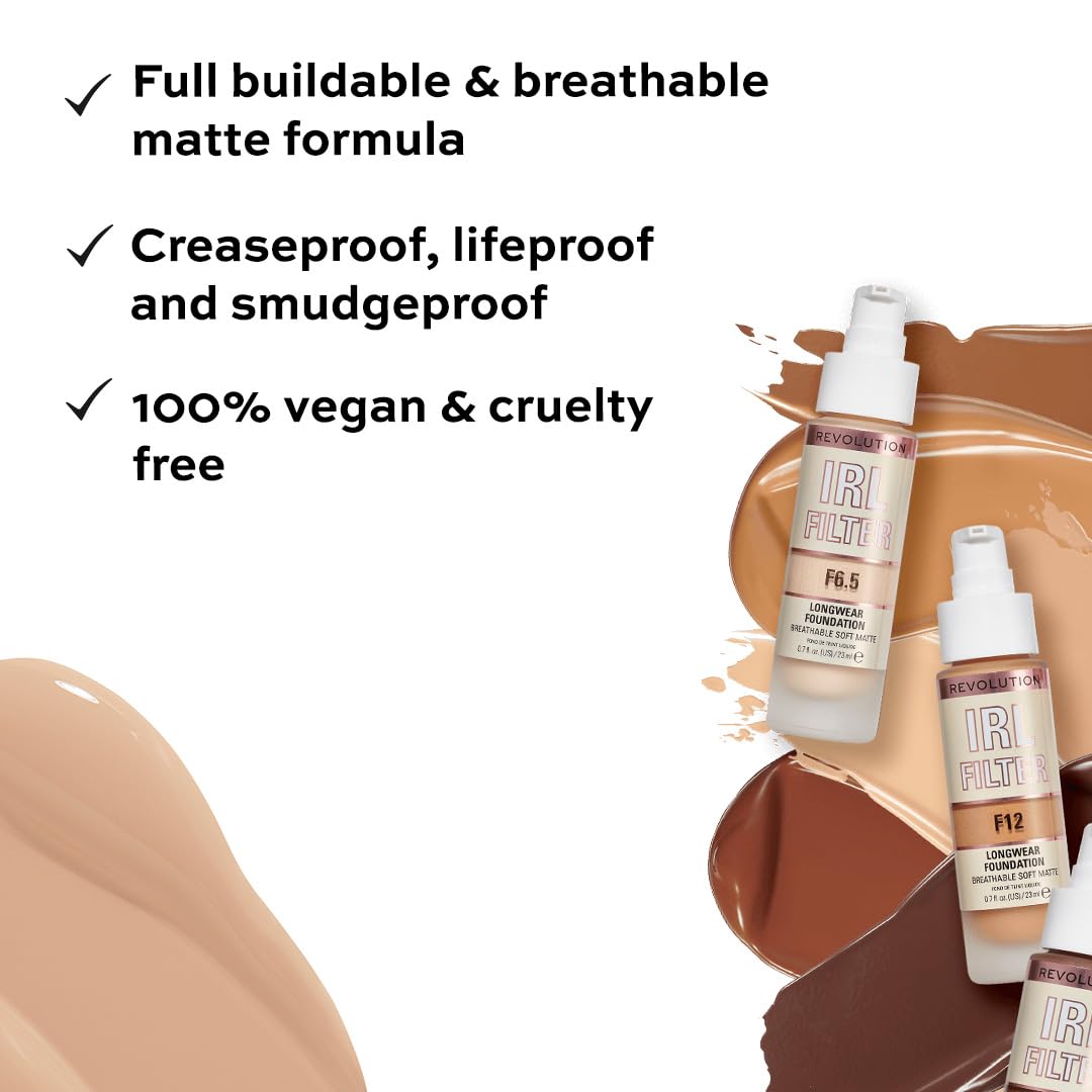 Revolution Beauty London pump detail demonstrating precise controlled dispensing benefit