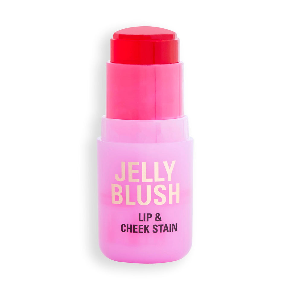 Revolution front packaging showing strawberry red shade and brand benefits
