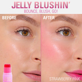 Revolution lip swatch of strawberry red illustrating buildable color payoff