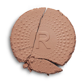 Revolution mega bronzer texture close-up highlighting smooth matte finish and blendable formula