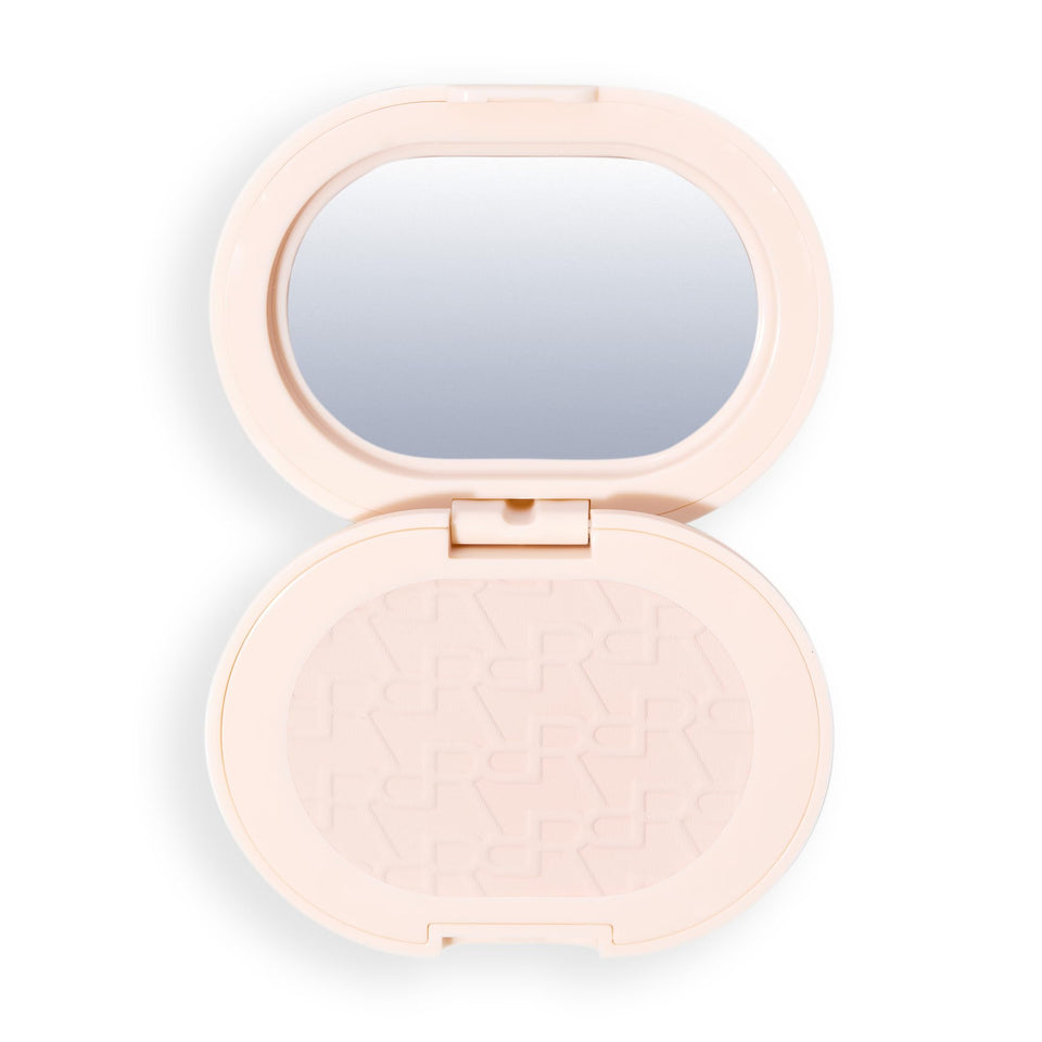Revolution Powder Pops compact front view showing sleek packaging and logo