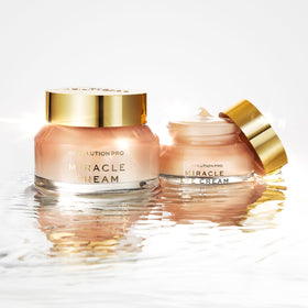 Revolution Beauty London cream on vanity with plants, presents everyday skincare ritual benefit