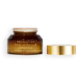 Revolution Beauty London jar on bathroom shelf suggesting nightly routine benefit