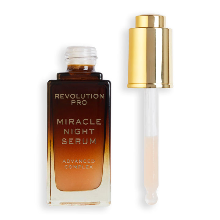 Revolution Beauty London front bottle shot showing serum and elegant label for clarity