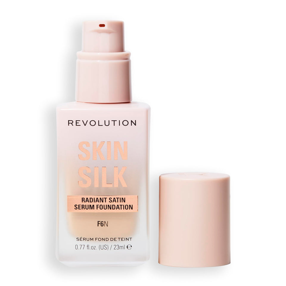 Revolution Beauty London front packaging showing shade F6N and finish benefit