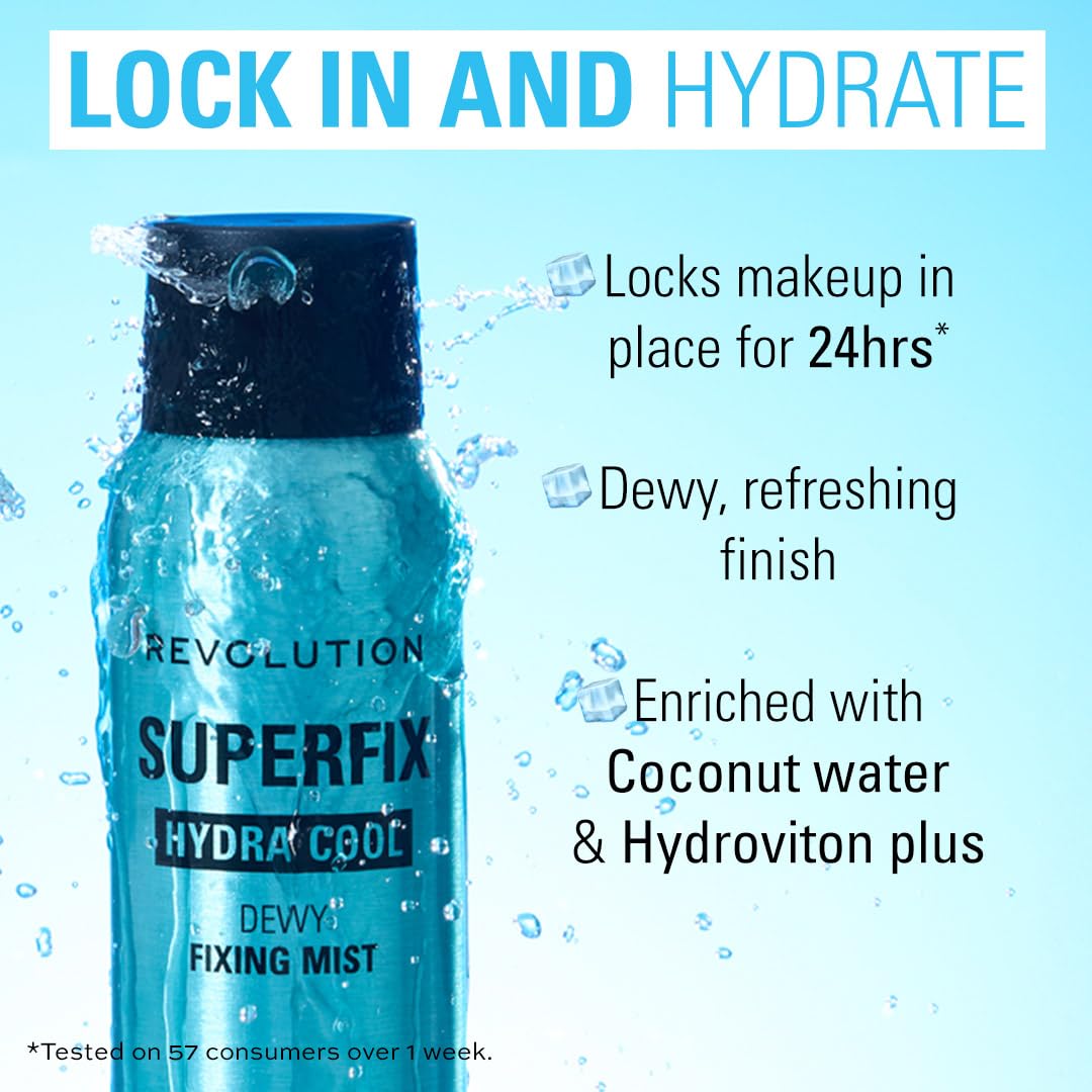 Revolution Superfix back label with ingredients list, clear vegan and cruelty-free info