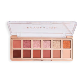 Revolution eyelid application demonstrating layered shimmer and matte benefit
