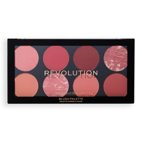 Revolution Beauty London model applying blush showing use on cheeks and benefit natural radiant glow