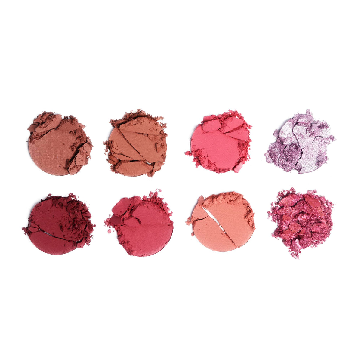 Revolution Ultra Blush Palette close-up of shimmer and matte pans highlighting fine, blendable texture