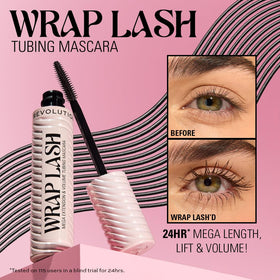 Revolution Beauty London mascara applied on model lashes for visible length and drama