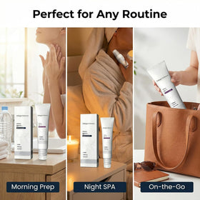 rexibuz bathroom shelf lifestyle staged routine for daily neck care