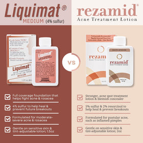 Rezamid on bathroom counter staged in routine setting illustrating daily use convenience benefit