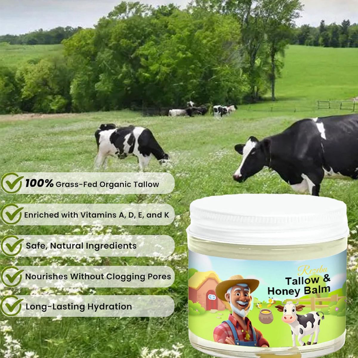 Rezebu balm texture close-up displaying creamy tallow consistency benefit