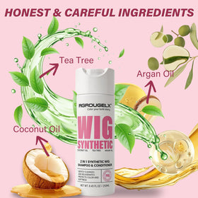 RG ROUGE LX foaming on wig fiber showing cleansing power without harshness