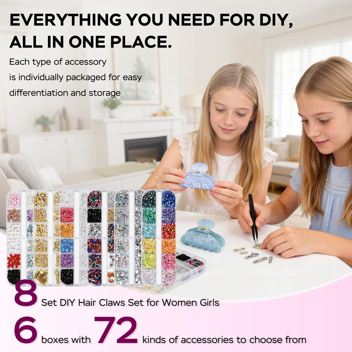 Rhavelune acrylic clip close-up showing smooth durable texture and gentle hold