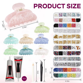 Rhavelune accessory box open with rhinestones and pearls, simplifies crafting