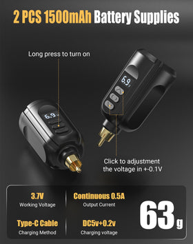 RHEIN wireless power packs with LED display for clear battery and voltage monitoring