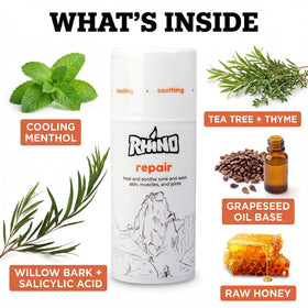 Rhino Skin Solutions airless pump dispenser demonstrating zero-waste dispensing