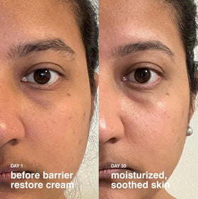 Rhode cream applied on hand demonstrating lightweight absorption and quick hydration