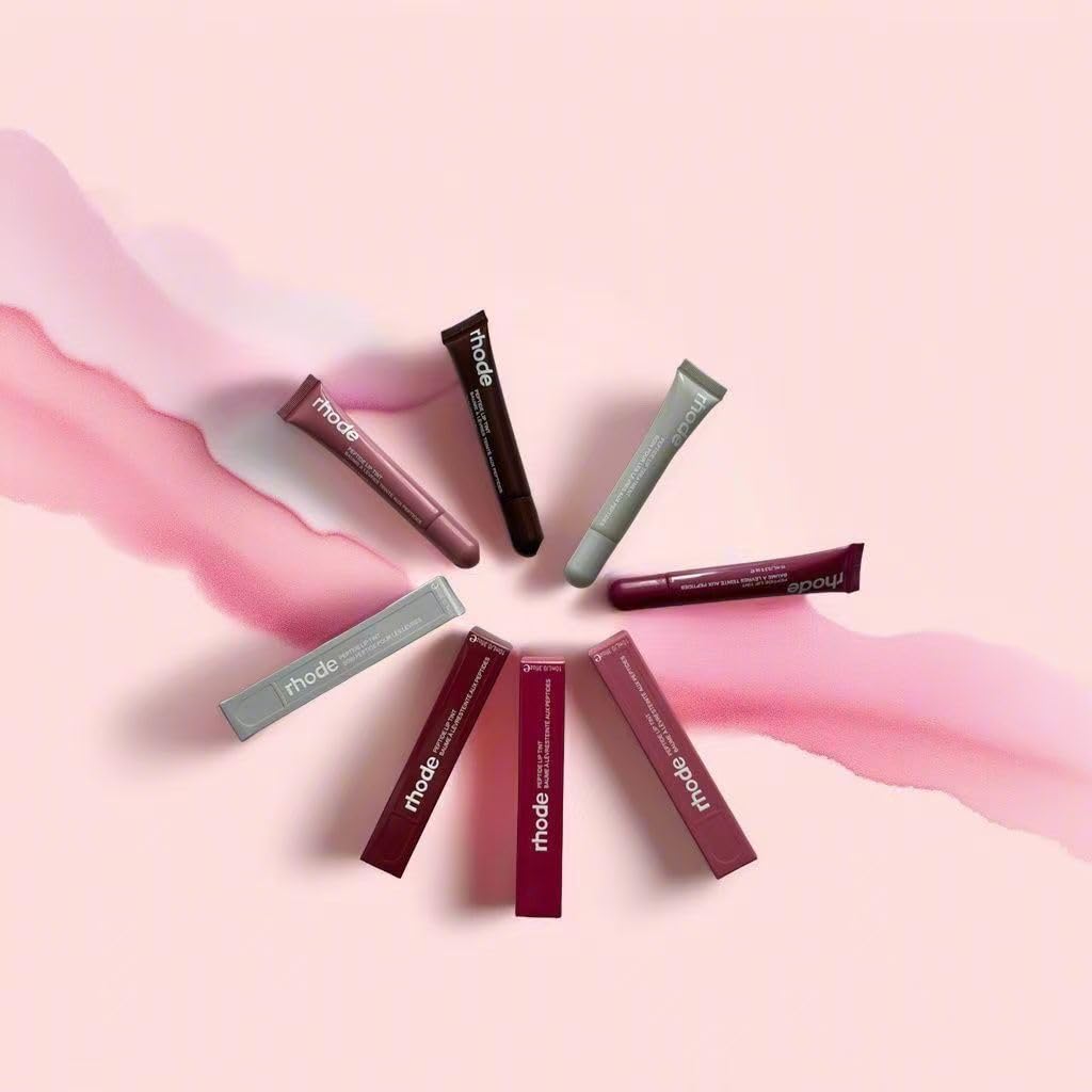 Rhode glossy texture drop highlighting hydrating, non-sticky finish