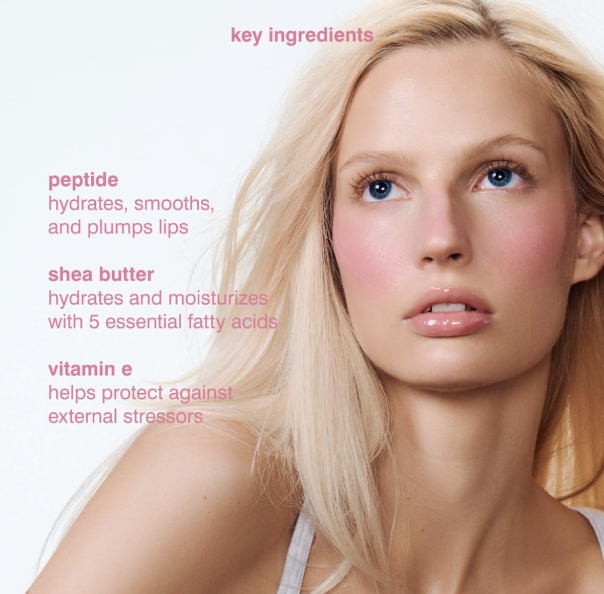 Rhode lip tint worn by model in natural light showing subtle buildable color benefit