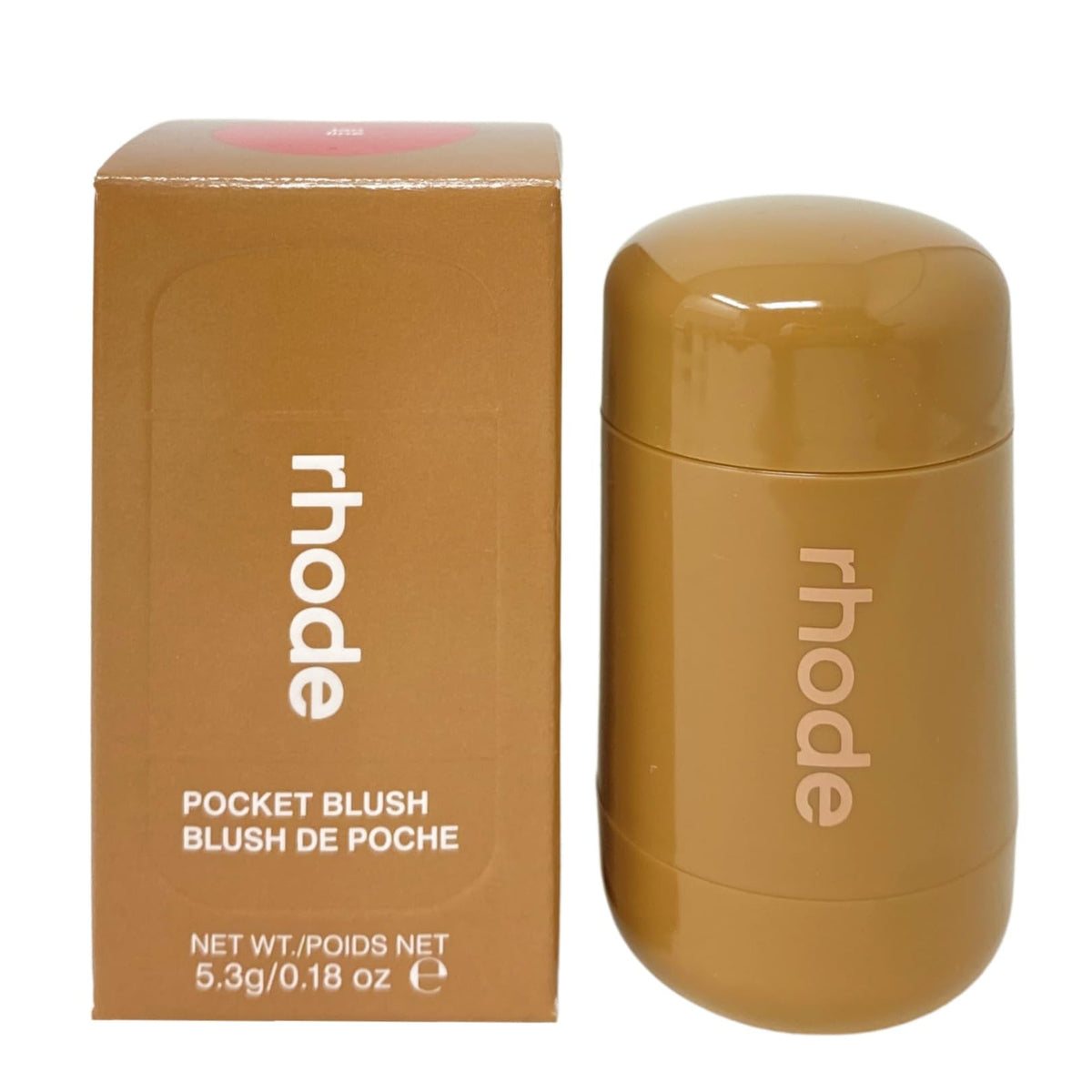 Rhode pocket blush front compact showing sleek packaging and travel convenience