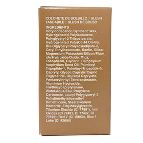 Rhode pocket blush scale and ingredients label displaying size and product details