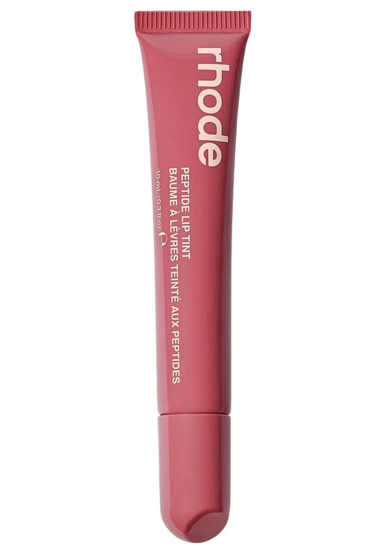 Rhode gloss lip tint Salty Tan front tube showing shade and sleek packaging for easy use