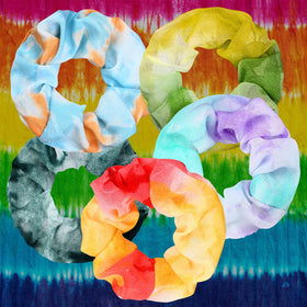 Riceshoot tie-dye party setup with accessories ready for colorful customization