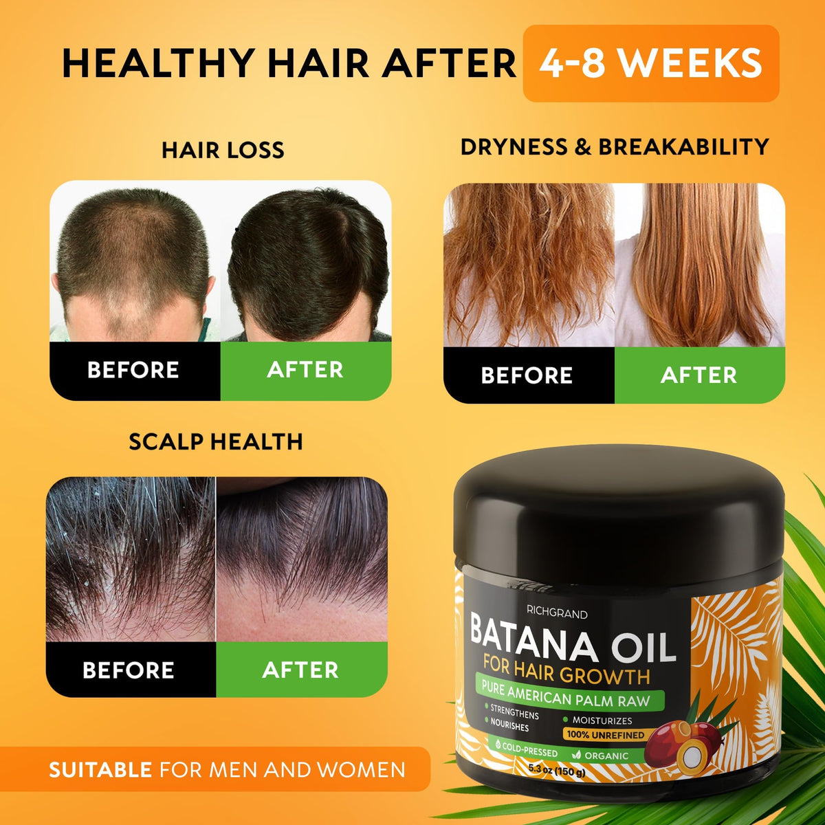 RICHGRAND applying Batana oil to hands to lock in moisture
