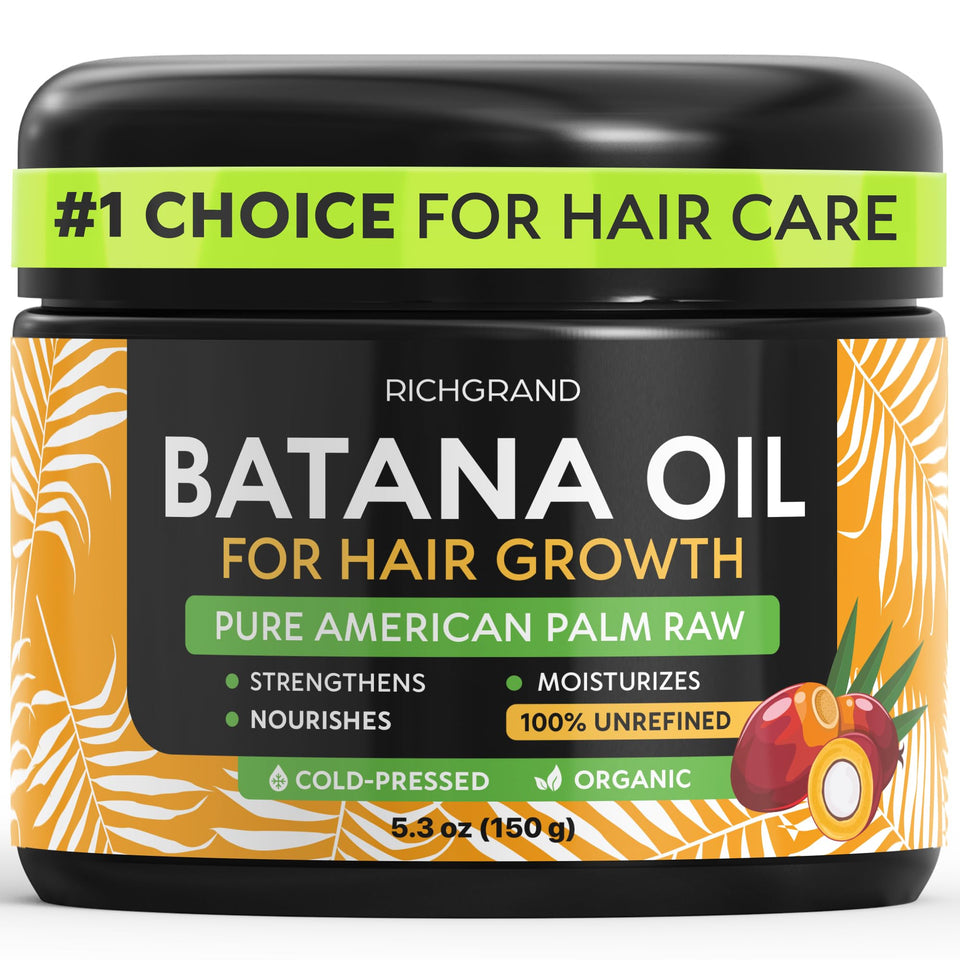 RICHGRAND jar front view showing pure Batana butter for nourishment