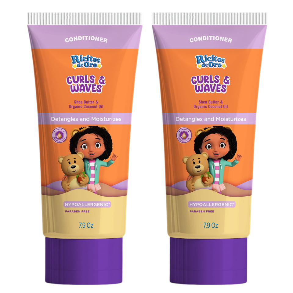 Ricitos de Oro front packaging showing 2-pack and benefits