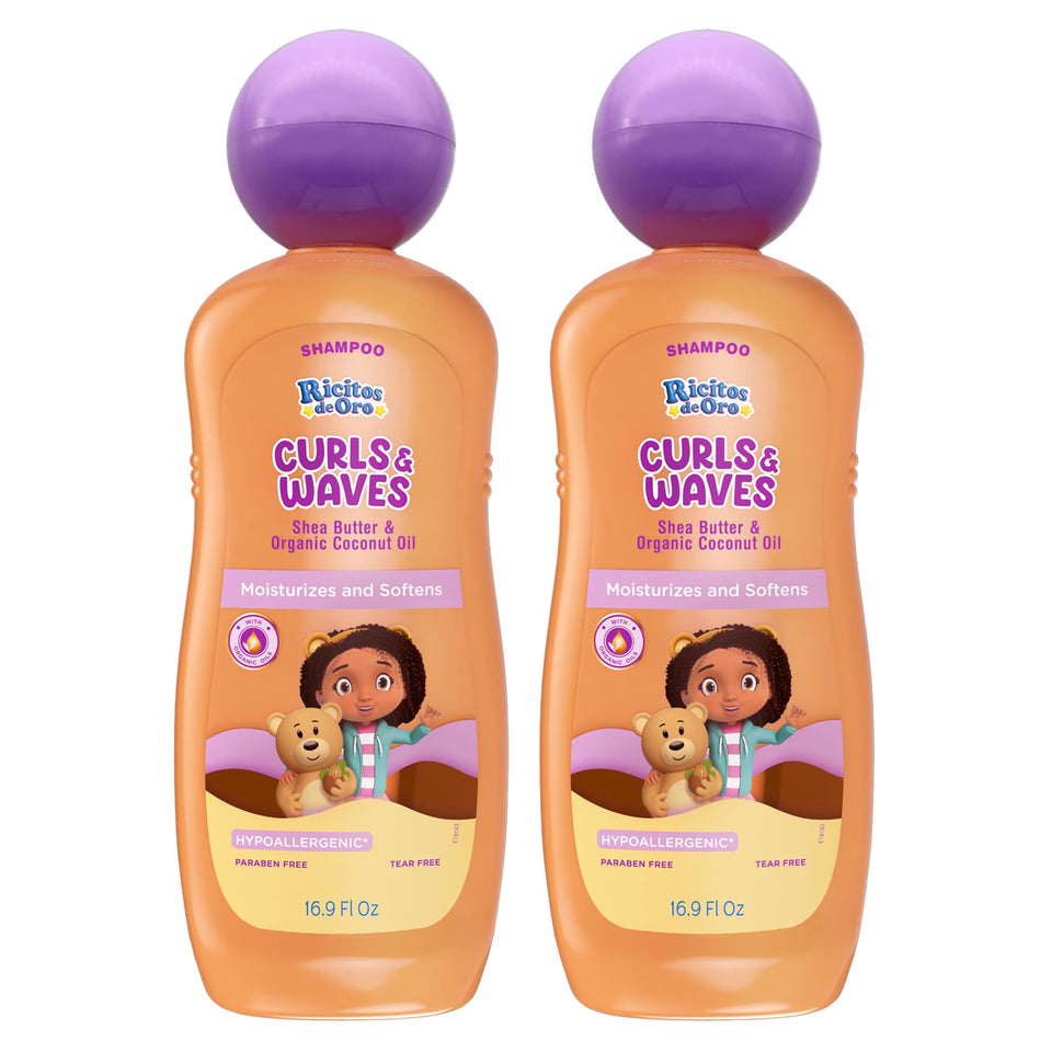 Ricitos de Oro front packaging showing product benefits and kid-friendly design