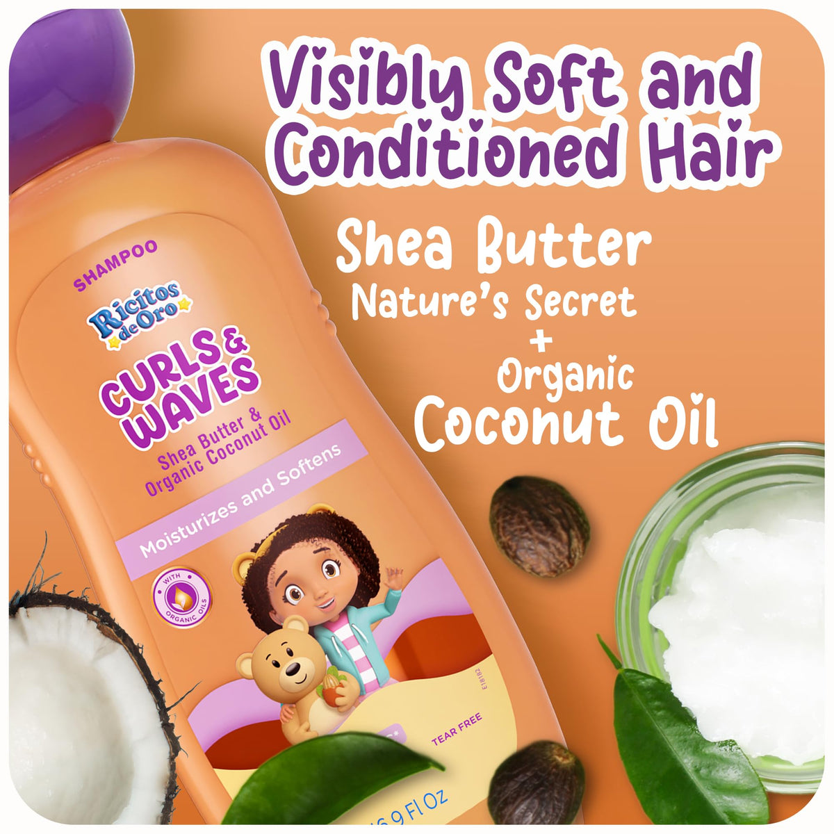 Ricitos de Oro shea and coconut ingredients highlighting moisturizing benefits