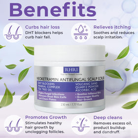 Rida Hair Research Institute scrub lather in hand demonstrating easy application