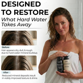 Rida Hair Research Institute bottles beside a ruler showing 32 fl oz size for value