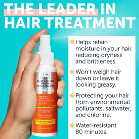 Rida Hair Research Institute 4 oz bottle next to a ruler showing compact travel-friendly size benefit
