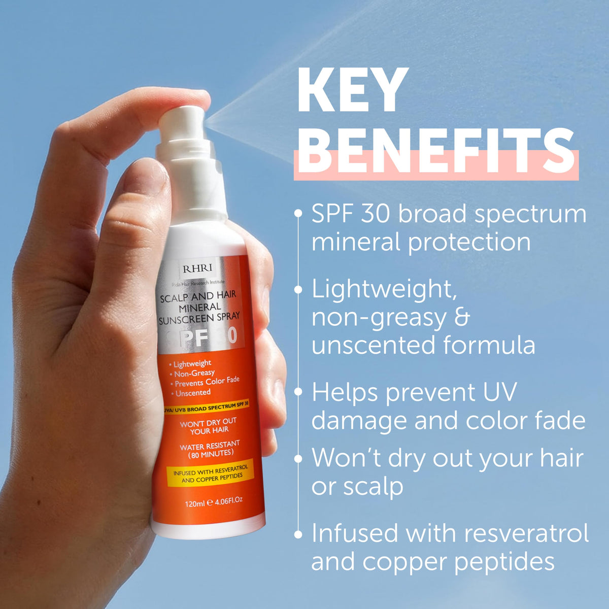 Rida Hair Research Institute applied on beach hair showing UV defense during outdoor activities benefit