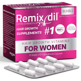 Rida Hair Research Institute front packaging showing bottle and branding benefits