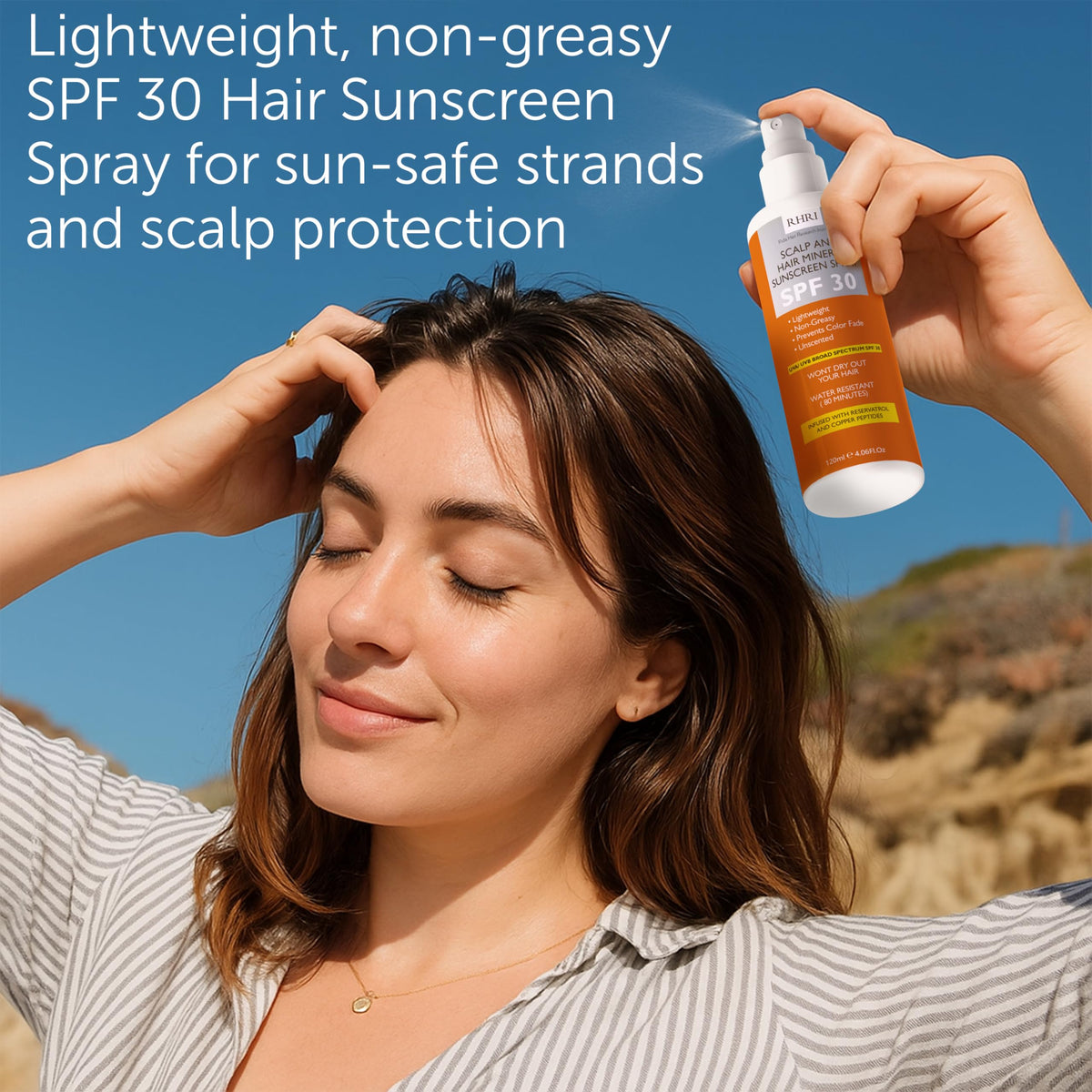 Rida Hair Research Institute ingredient label showing resveratrol and peptides benefit