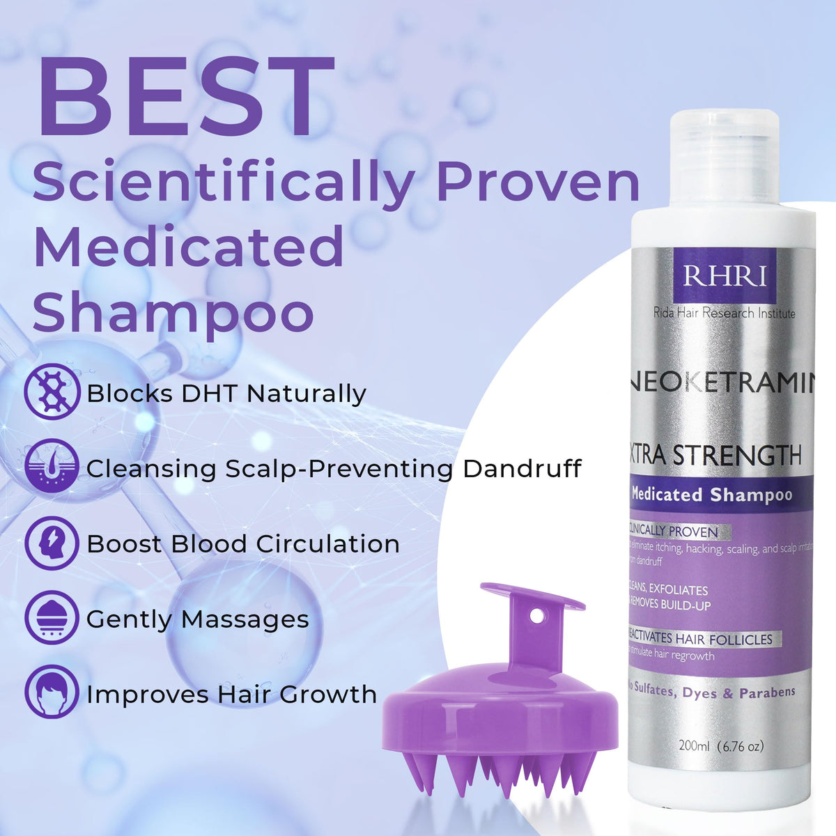 Rida Hair Research Institute creamy shampoo texture demonstrating gentle lather