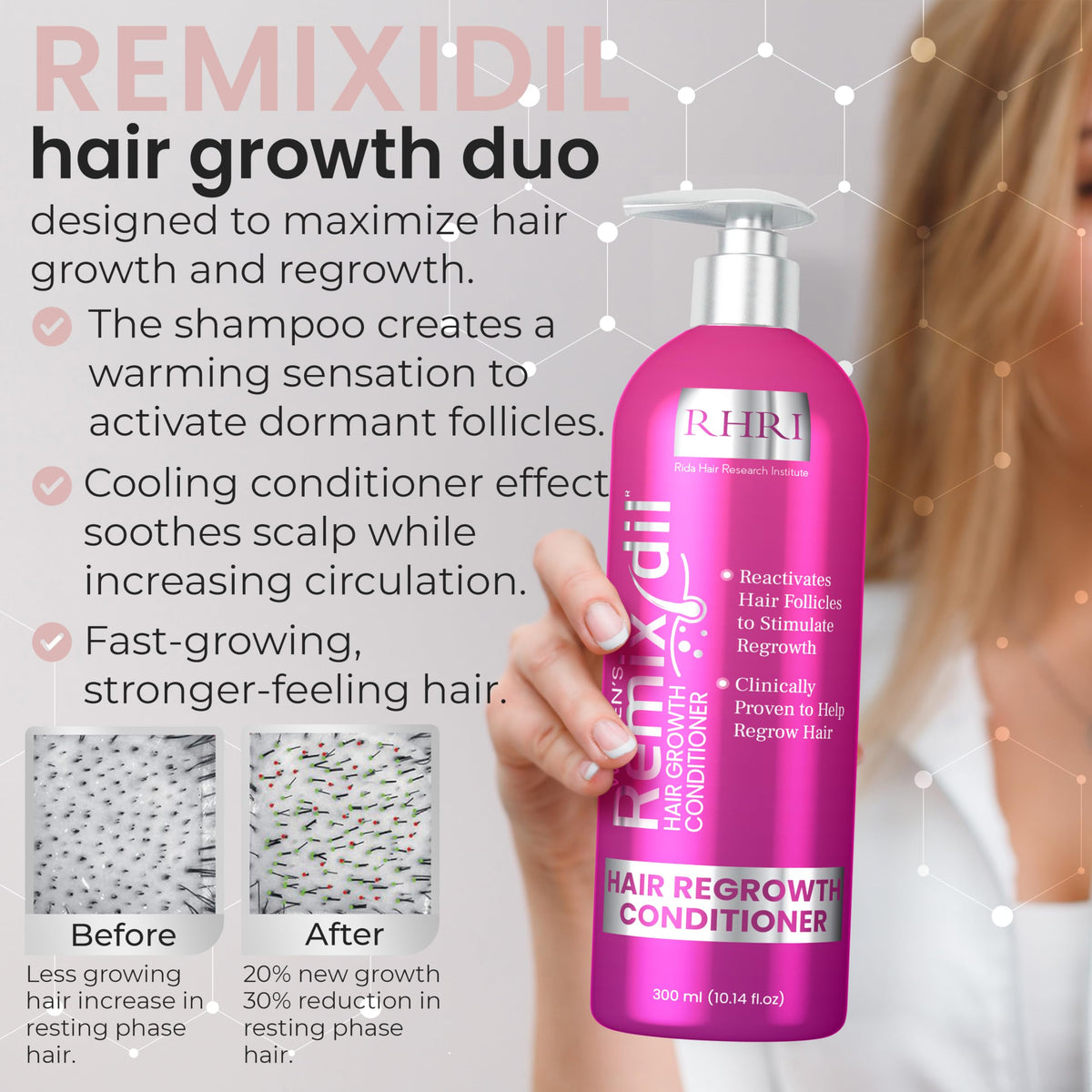 Rida Hair Research Institute conditioner cream texture illustrating hydration and smoothness